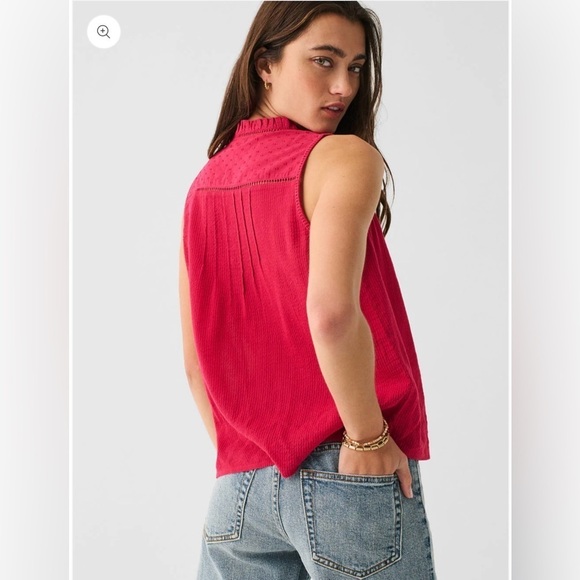 NWT Faherty Willa Sleeveless Top Blouse - Granita Size Large - Picture 5 of 11